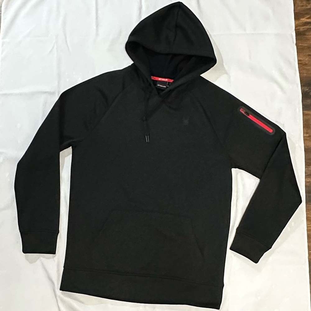NWT Spyder Black Men's Hoodie with Red Accent - Picture 6 of 6